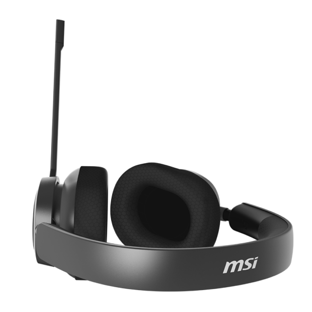 Diadema Alámbrica MSI MAESTRO 300 | Micrófono Unidireccional | Almohadillas Intercambiables | Nahimic: Audio Surround 3D | USB-C a USB-A | PC / Nintendo Switch / PlayStation / Móvil | Negro | MAESTRO 300