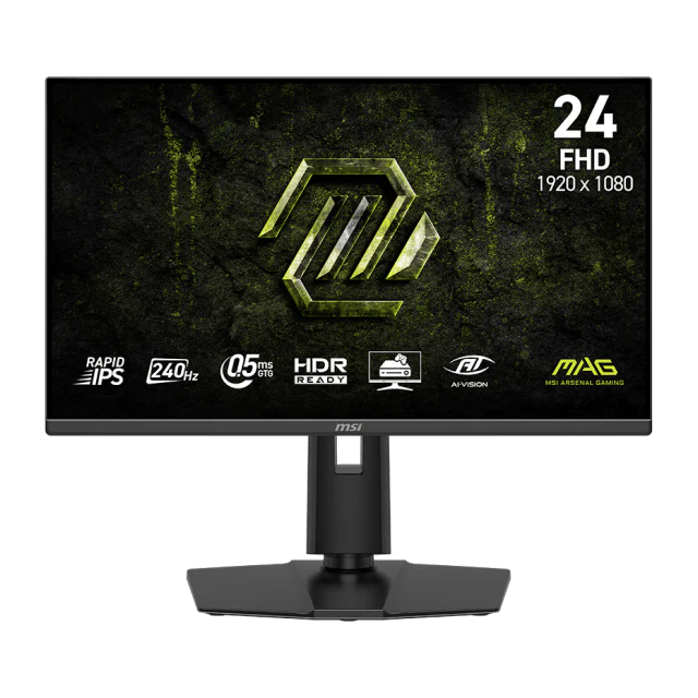 Monitor Gamer Plano MSI MAG 245PF X24 | 23.8" | 1920 x 1080 (FHD) | IPS | 240Hz | 0.5ms (GTG) | AMD FreeSync Premium / HDR Ready | HDMI 2.0b / DisplayPort 1.2a / Jack 3.5mm | Negro | MAG 245PF X24