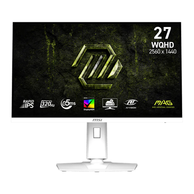 Monitor Gamer Plano MSI MAG 274QRFW X32 | 27" | 2560 x 1440 (WQHD) | IPS | 320Hz | 0.5ms (GTG) | Adaptive Sync / DisplayHDR 400 | HDMI 2.1 / DisplayPort 1.4a / Jack 3.5mm | Blanco | MAG 274QRFW X32
