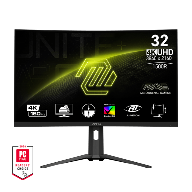 Monitor Curvo MSI MAG 321CUP | 31.5" | VA | UHD | 160Hz | 1ms | FreeSync Premium | HDMI 2.1 x2 | Display Port 1.4 x1| MAG 321CUP