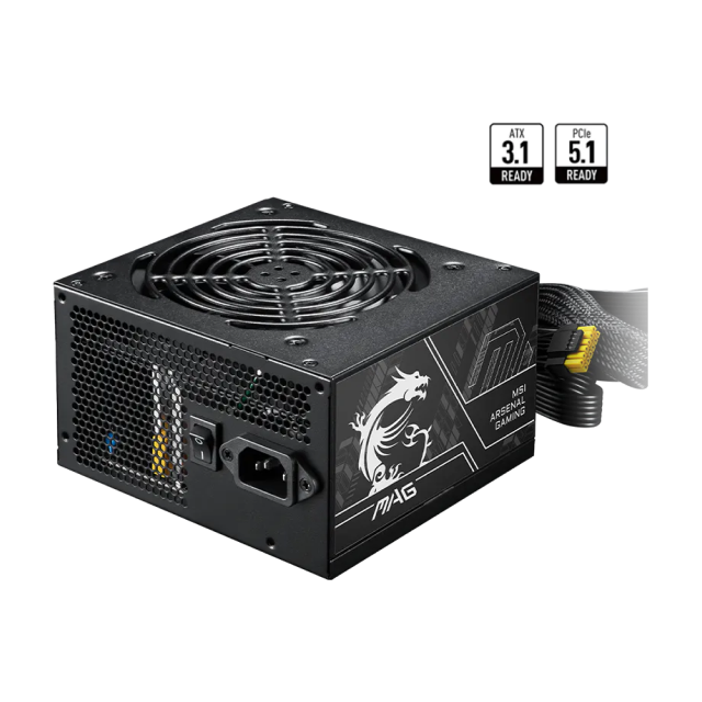 Fuente de Poder MSI MAG A750BN PCIE5 III | 750W | 80 PLUS Bronze | 24-pin ATX | 120mm | No Modular | Compatible con ATX 3.1 y PCIe 5.1 | Negro | MAG A750BN PCIE5 II