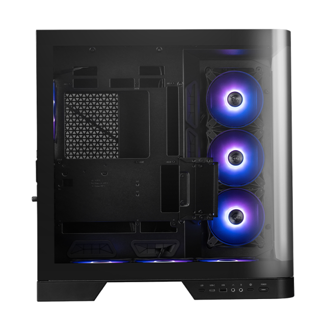 Gabinete MSI MAG PANO 120R PZ | Media Torre | E-ATX / ATX (Soporta Back Connect) / M-ATX / ITX | USB 3.2 | Cristal Templado Panorámico | 7 Ventiladores ARGB Pre-Instalados | Negro | MAG PANO 120R PZ