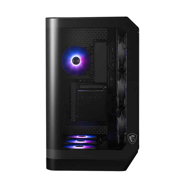 Gabinete MSI MAG PANO 120R PZ | Media Torre | E-ATX / ATX (Soporta Back Connect) / M-ATX / ITX | USB 3.2 | Cristal Templado Panorámico | 7 Ventiladores ARGB Pre-Instalados | Negro | MAG PANO 120R PZ