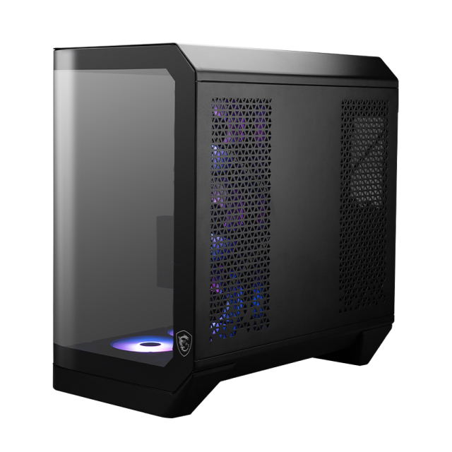 Gabinete MSI MAG PANO 120R PZ | Media Torre | E-ATX / ATX (Soporta Back Connect) / M-ATX / ITX | USB 3.2 | Cristal Templado Panorámico | 7 Ventiladores ARGB Pre-Instalados | Negro | MAG PANO 120R PZ