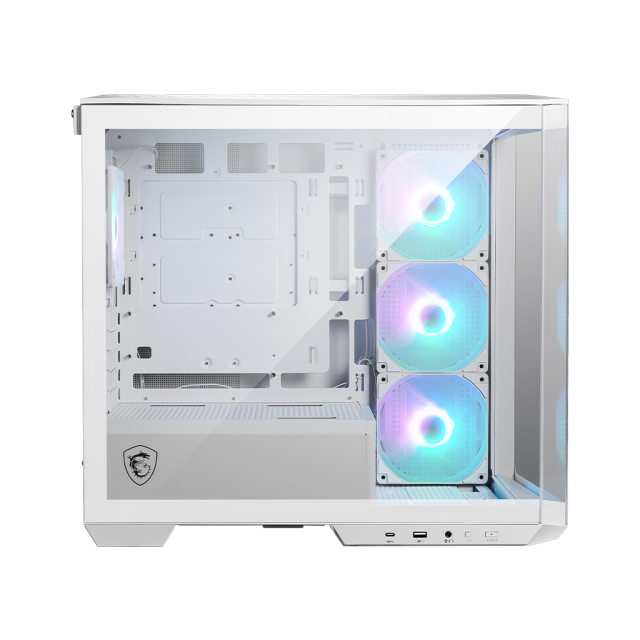 Gabinete MSI MAG PANO M100R PZ | Blanco | Back-connect M-ATX | ITX | Vidrio Templado | 4 ventiladores (120 mm) Pre-Instalados | MAG PANO M100R PZ WHITE