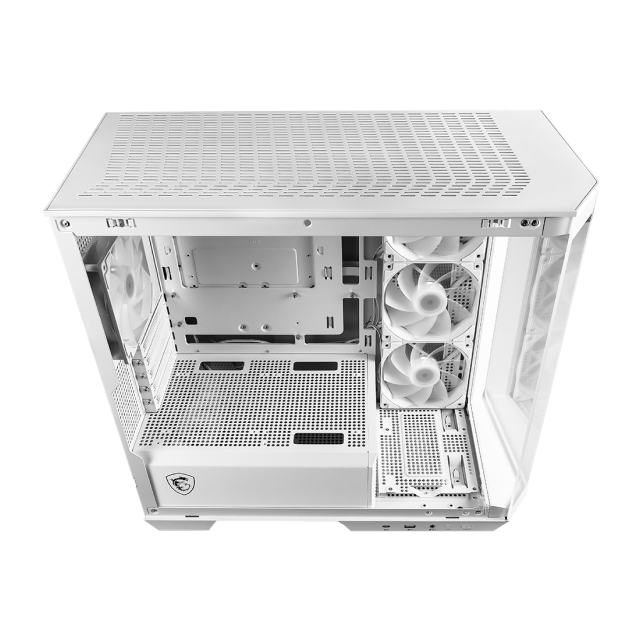 Gabinete MSI MAG PANO M100R PZ | Blanco | Back-connect M-ATX | ITX | Vidrio Templado | 4 ventiladores (120 mm) Pre-Instalados | MAG PANO M100R PZ WHITE