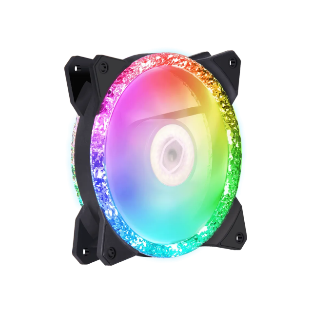 Ventilador CoolerMaster Masterfan MF120 Prismatic | 650-2000 RPM | 8 - 27 dBA | 4-Pin (PWM) | 3-Pin ARGB | MFY-B2DN-20NPA-R1