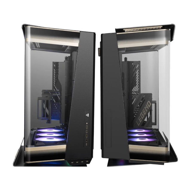 Gabinete MSI MEG MAESTRO 900R | Torre Completa | E-ATX / ATX / Micro-ATX / Mini-ITX | 4 x USB-A / 5 x USB-C | Incluye 3 Ventiladores ARGB | Cristal Templado Panorámico 3 Lados | Bandeja Giratoria Desmontable para Tarjeta Madre | Negro | MEG MAESTRO 900R