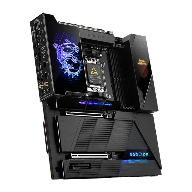 Tarjeta Madre MSI MEG X870E GODLIKE | E-ATX | Socket AM5 | Chipset AMD X870E | DDR5 (Hasta 256GB) | 2 x USB-C | Wi-Fi 7 | Bluetooth 5.4 | Pantalla Personalizable LCD 4" | RGB | Negro | MEG X870E GODLIKE
