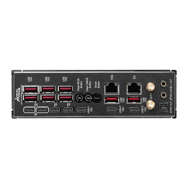 Tarjeta Madre MSI MEG X870E GODLIKE | E-ATX | Socket AM5 | Chipset AMD X870E | DDR5 (Hasta 256GB) | 2 x USB-C | Wi-Fi 7 | Bluetooth 5.4 | Pantalla Personalizable LCD 4" | RGB | Negro | MEG X870E GODLIKE