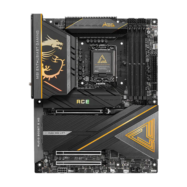 Sobre Pedido | Tarjeta Madre MSI MEG Z890 ACE | ATX | Socket LGA 1851 | Chipset Intel Z890 | 4 x DDR5 (Hasta 256GB) | 1 x HDMI / 2 x USB-C | Wi-Fi 7 | Bluetooth 5.4 | RGB | Negro | MEG Z890 ACE