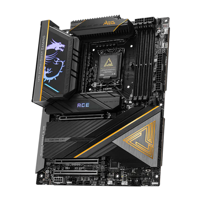 Sobre Pedido | Tarjeta Madre MSI MEG Z890 ACE | ATX | Socket LGA 1851 | Chipset Intel Z890 | 4 x DDR5 (Hasta 256GB) | 1 x HDMI / 2 x USB-C | Wi-Fi 7 | Bluetooth 5.4 | RGB | Negro | MEG Z890 ACE