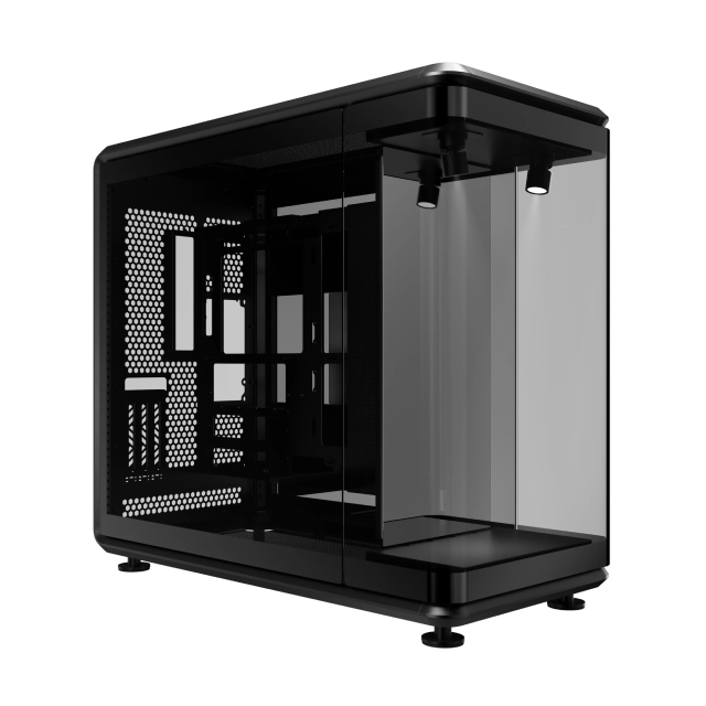 Gabinete Cooler Master MasterFrame 360 Panorama | Torre Completa | ATX / Micro-ATX / Mini-ITX | USB-C 4.0 / USB-A 3.2 | Sin Ventiladores Incluidos | Diseño Panorámico con Cristal Templado (3 Lados) | Negro | MF360-KINN-S00