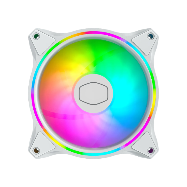 Ventilador CoolerMaster Masterfan MF120 HALO White Edition | 120mm | RGB |  6 - 30 dBA | 1800 RPM | MFL-B2DW-18NPA-R1