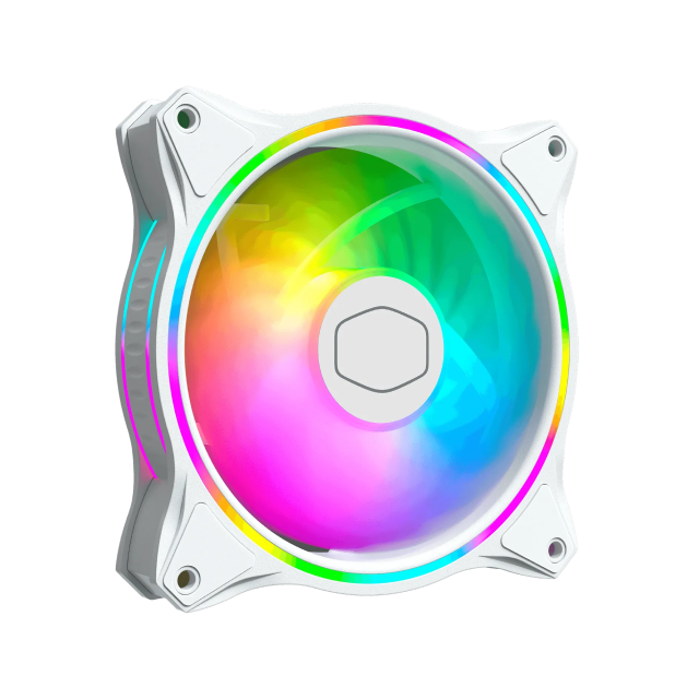 Ventilador CoolerMaster Masterfan MF120 HALO White Edition | 120mm | RGB |  6 - 30 dBA | 1800 RPM | MFL-B2DW-18NPA-R1