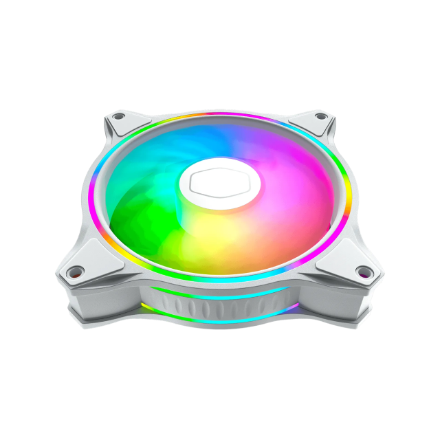 Ventilador CoolerMaster Masterfan MF120 HALO White Edition | 120mm | RGB |  6 - 30 dBA | 1800 RPM | MFL-B2DW-18NPA-R1