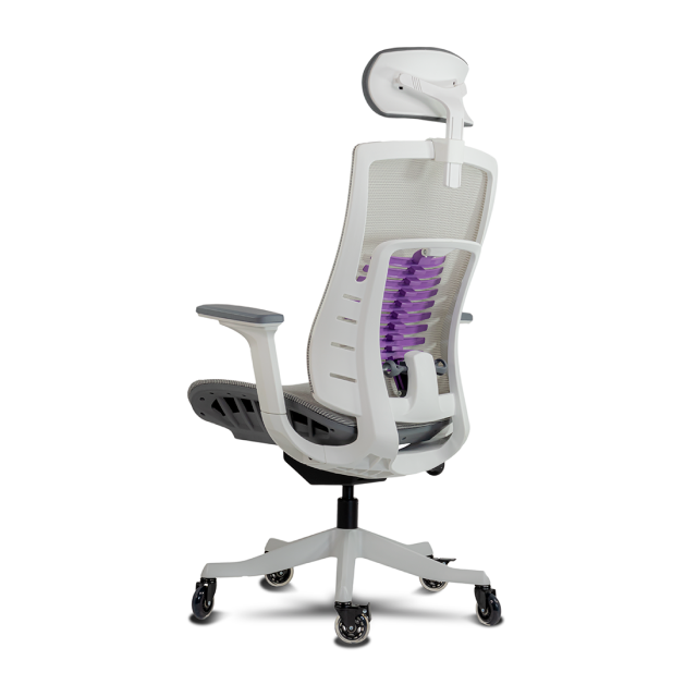 Silla Gamer Munfrost Nash | Hasta 180 kg | Soporte Lumbar Ajustable | Descansabrazos 3D | Estrella Metálica | Blanco | MFMSIN1W