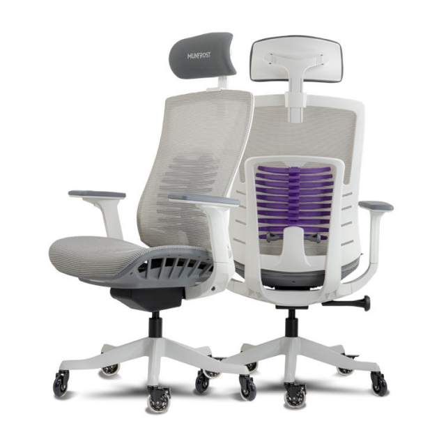Silla Gamer Munfrost Nash | Hasta 180 kg | Soporte Lumbar Ajustable | Descansabrazos 3D | Estrella Metálica | Blanco | MFMSIN1W