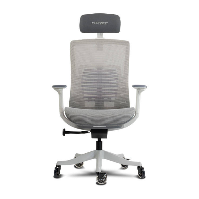 Silla Gamer Munfrost Nash | Hasta 180 kg | Soporte Lumbar Ajustable | Descansabrazos 3D | Estrella Metálica | Blanco | MFMSIN1W