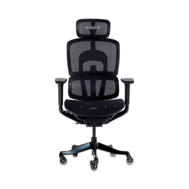 Silla Gamer Munfrost Neo | Hasta 180 kg | Soporte Lumbar Ajustable | Inclinación de Hasta 145 Grados | Negro | MFMSINEB