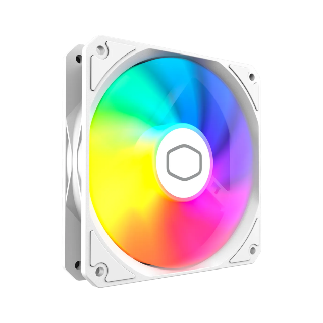 Kit de 3 Ventiladores Cooler Master MasterFan MF120 Lite | 120 mm | 650 a 1750 RPM | 30 dBA | 4 Pines | ARGB | Blanco | MFW-B2DW-173PA-R1