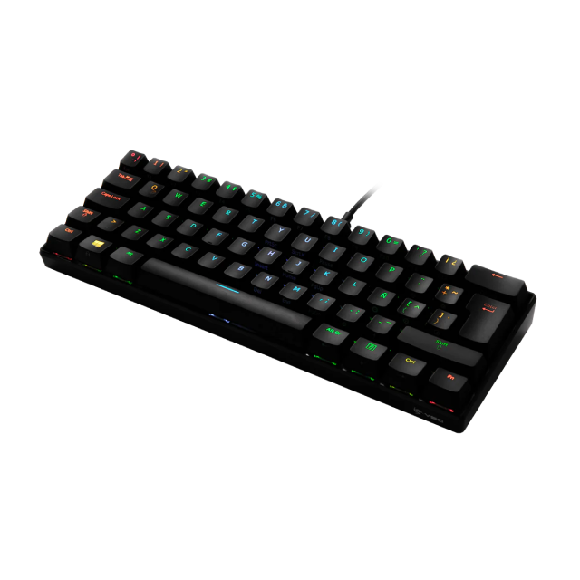 Teclado Alámbrico Mecánico VSG Mintaka | 60% / 62 Teclas | Switch Kaihl Azul | RGB | Español | Color Negro | VG-KM981-BLK-BLUE