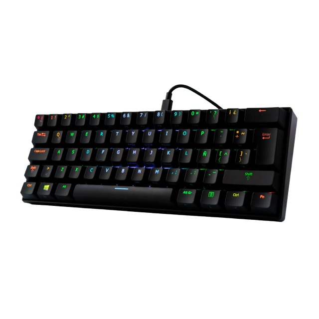 Teclado Alámbrico Mecánico VSG Mintaka | 60% / 62 Teclas | Switch Kaihl Azul | RGB | Español | Color Negro | VG-KM981-BLK-BLUE