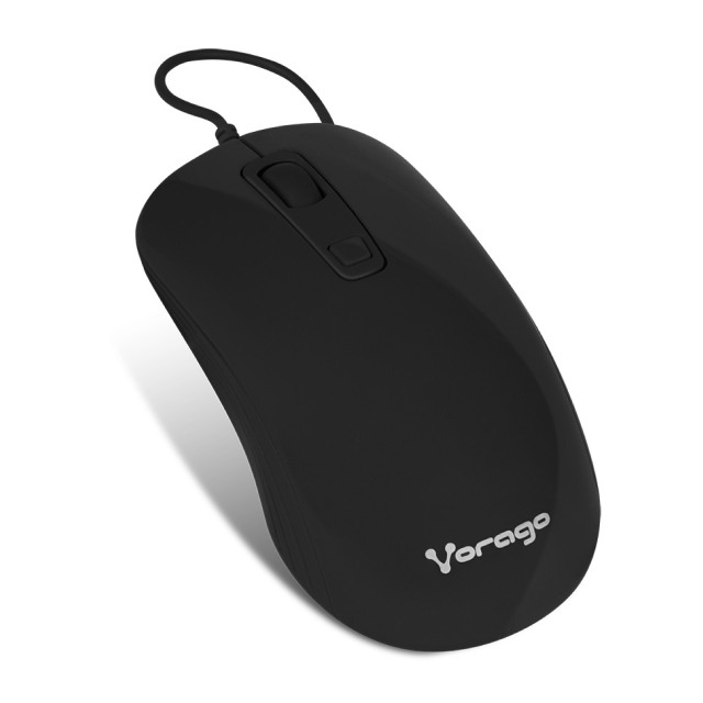 Mouse Alámbrico Vorago MO-102 | 1000 a 1600 DPI | Sensor Óptico | Negro | MO-102
