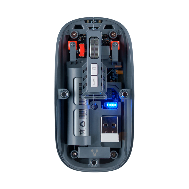 Mouse Inalámbrico Vorago MO-415 | USB 2.4G | Bluetooth | Clics Silenciosos | Batería recargable | USB C | 1600 DPI | MO-415