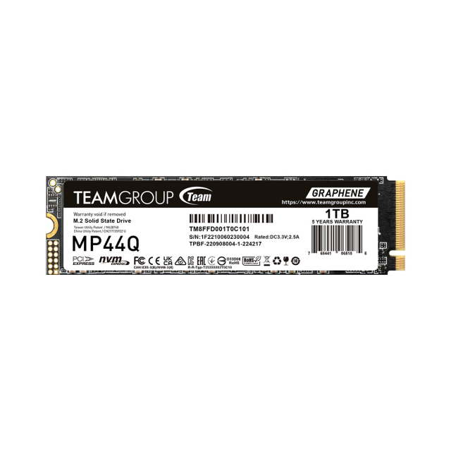 Unidad SSD TeamGroup MP44Q | 1TB | 7400MB/s Lectura / 6200MB/s Escritura | TM8FFD001T0C101