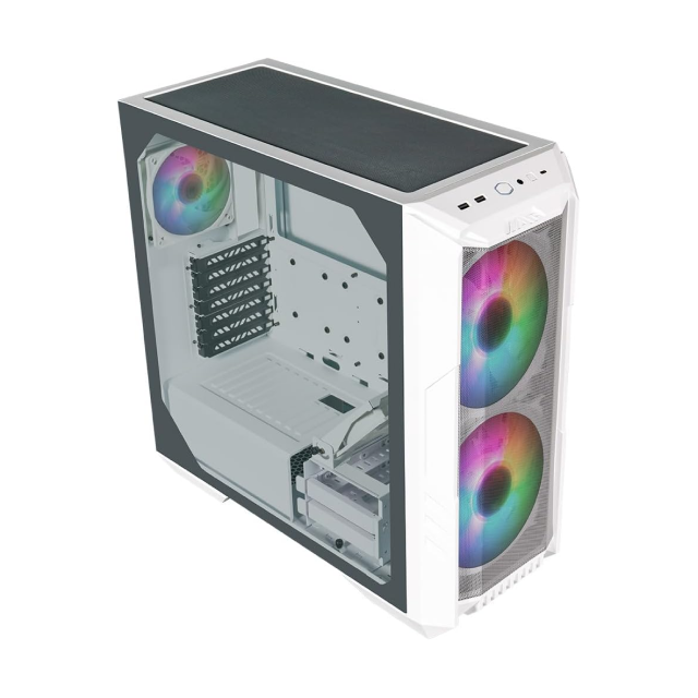 Gabinete Cooler Master HAF 500 | ATX / M-ATX / ITX | 3 ventiladores preinstalados | Color Blanco | H500-WGNN-S00