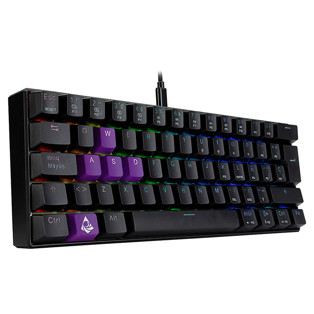 Teclado Gamer Munfrost Dark Moon - Mecánico - Switch Gateron Azul - 60% - Alámbrico - Español - Negro - ARGB