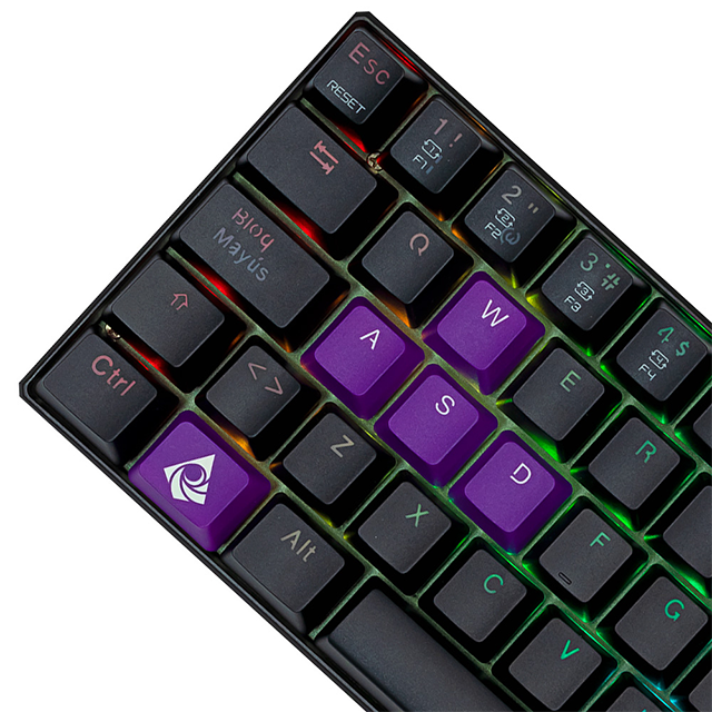 Teclado Gamer Munfrost Dark Moon - Mecánico - Switch Gateron Azul - 60% - Alámbrico - Español - Negro - ARGB