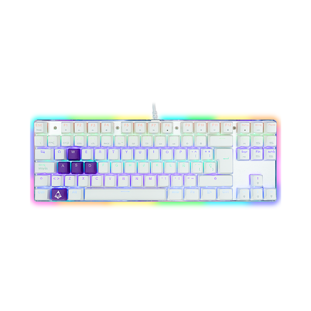 TECLADO GAMER MECANICO MUNFROST DEIMOS BLANCO SWITCH BLUE ARGB USB TKL EN ESPAÑOL