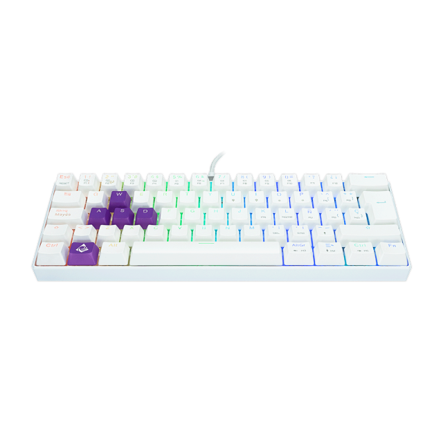 Teclado Alámbrico Mecánico Munfrost Light Moon | 60% / 60 Teclas | Switches Gateron Blue | ARGB | Español | Color Blanco | MFKLMA1W