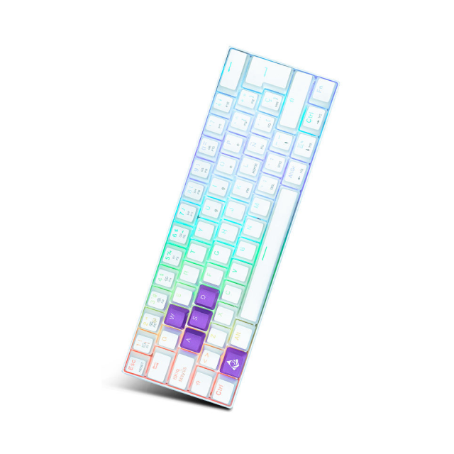 Teclado Alámbrico Mecánico Munfrost Light Moon | 60% / 60 Teclas | Switches Gateron Blue | ARGB | Español | Color Blanco | MFKLMA1W