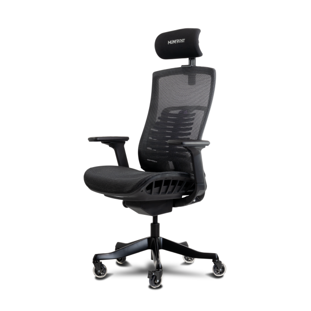 Silla Gamer Munfrost Nash | Negro| Soporte lumbar ajustable | Descansabrazos 3D | Ruedas tipo patín con seguro | Hasta 180kg | MFMSINIB