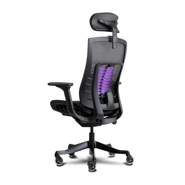 Silla Gamer Munfrost Nash | Negro| Soporte lumbar ajustable | Descansabrazos 3D | Ruedas tipo patín con seguro | Hasta 180kg | MFMSINIB