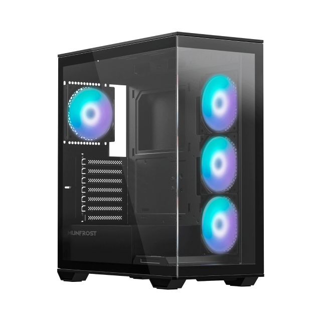 Gabinete Munfrost Polaris Black | ATX / mATX / ITX | 4 Ventiladores ARGB incluidos | Cristal Templado | CGPOLARISBMFT