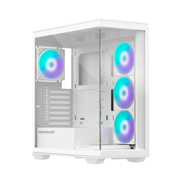 Gabinete Munfrost Polaris White | ATX / mATX / ITX | 4 Ventiladores ARGB incluidos | Cristal Templado | CGPOLARISWMFT