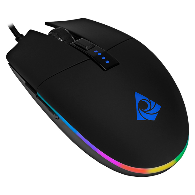 MOUSE GAMER MUNFROST TRITON BLACK MATE ARGB USB SENSOR PIXART 3360 12000DPI