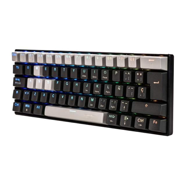 Teclado Mecánico Alámbrico Naceb Black Viper | 60% | Switch Rojo | Cable USB-A | RGB | Negro / Gris | Español | NA-0968