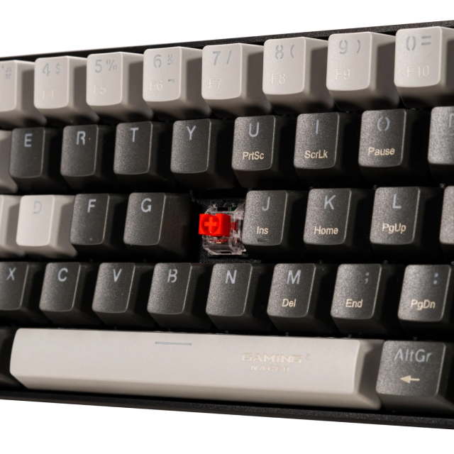 Teclado Mecánico Alámbrico Naceb Black Viper | 60% | Switch Rojo | Cable USB-A | RGB | Negro / Gris | Español | NA-0968