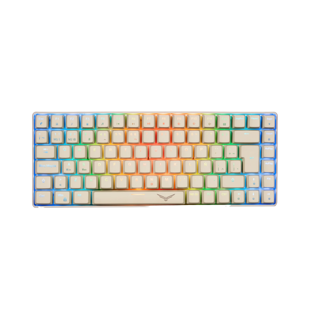 Teclado Gamer Alámbrico Mecánico Naceb Gray Basilisk | 85% | Switch Red | Español | RGB | Blanco | NA-0970