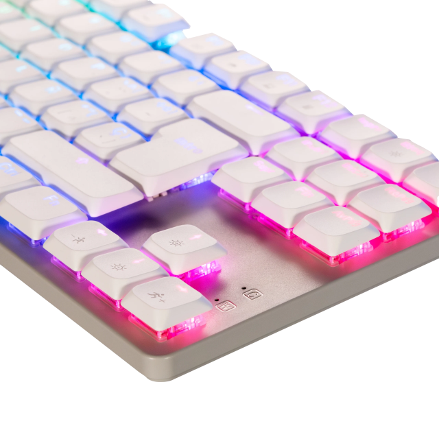 Teclado Gamer Alámbrico Mecánico Naceb Slim | 95% | Switch Red | Español | RGB | Blanco / Gris | NA-0971