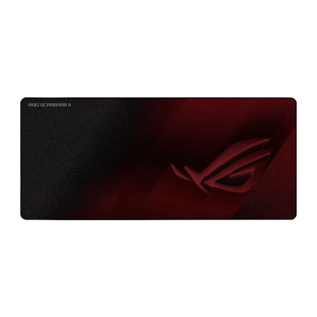 Mousepad Gamer ASUS ROG Scabbard II | Impermeable y Resistente al Aceite | 900 x 400 x 3 mm | Bordes con Triple Costura | Base Antideslizante | Negro | NC08-ROG SCABBARD