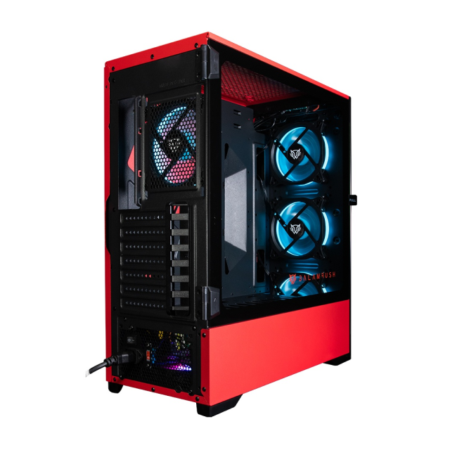 Gabinete Balamrush Thinos | E-ATX | ATX | Micro ATX | Mini-ITX | USB 3.0 | 4 Ventiladores ARGB Pre-instalados | Negro/Rojo | BR-932257