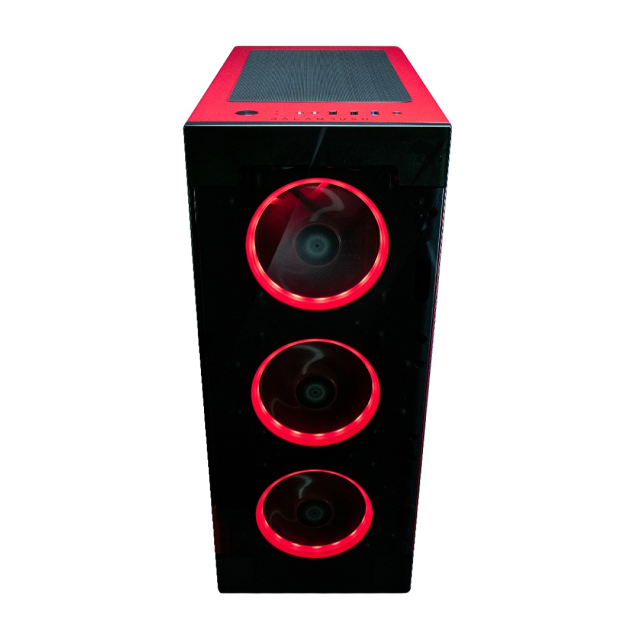 Gabinete Balamrush Thinos | E-ATX | ATX | Micro ATX | Mini-ITX | USB 3.0 | 4 Ventiladores ARGB Pre-instalados | Negro/Rojo | BR-932257