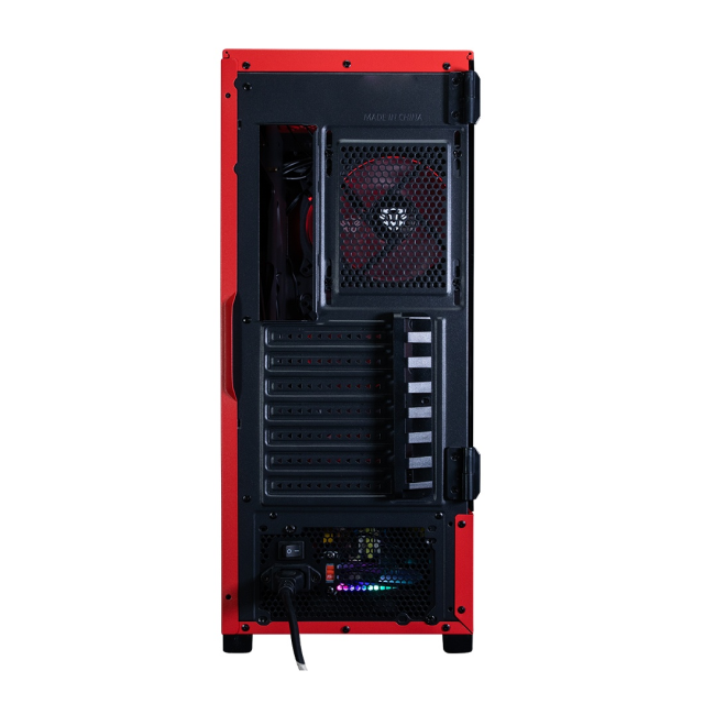 Gabinete Balamrush Thinos | E-ATX | ATX | Micro ATX | Mini-ITX | USB 3.0 | 4 Ventiladores ARGB Pre-instalados | Negro/Rojo | BR-932257