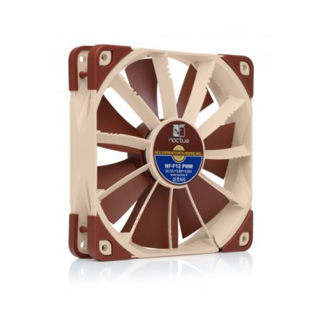 Ventilador Noctua NF-F12 PWM | 120mm | 1500 RPM | 4-pin | 22,4 dB(A) | Color Café | NF- F12 PWM